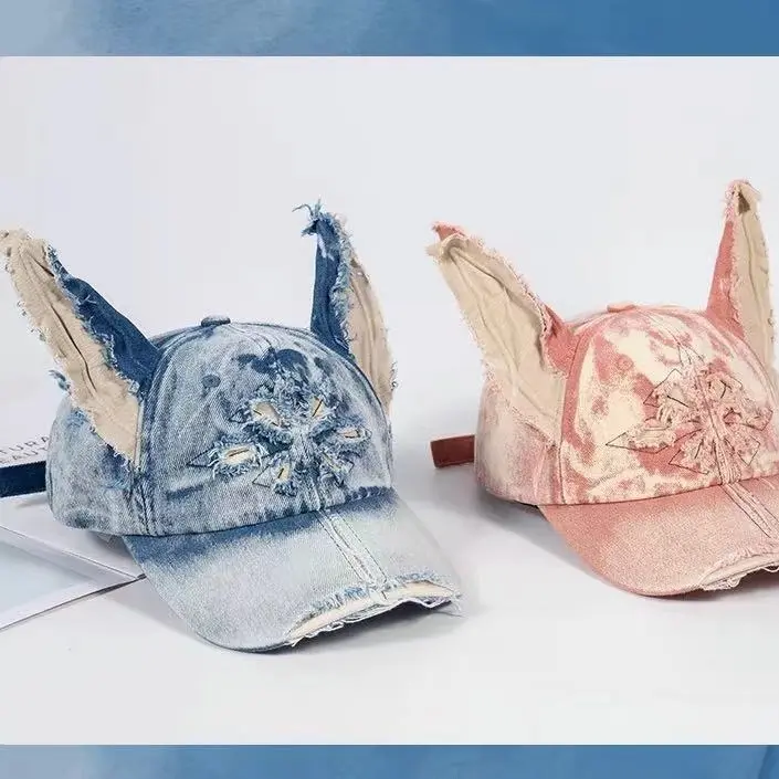 New Retro Adult Tear Ear Hat Black Series Spring and Autumn Casual Hat Street Wearing Hip Hop Hat Outdoor Activity Hat