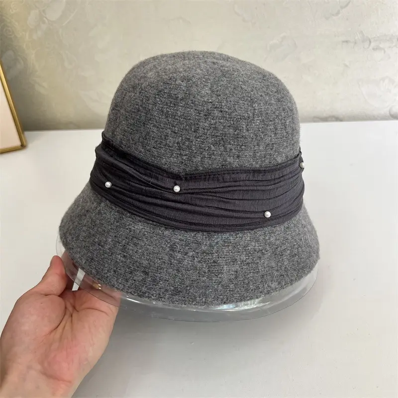 New Retro Korean Hat Women's Versatile Wool Blend 2024 Autumn/Winter Fisherman Hat Women's British Hat