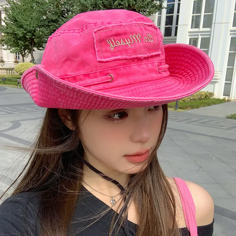Retro Western Cowboy Hat Female Hot Girl Japanese Versatile Sunshade Outdoor Mountaineering Hat Fisherman's Hat