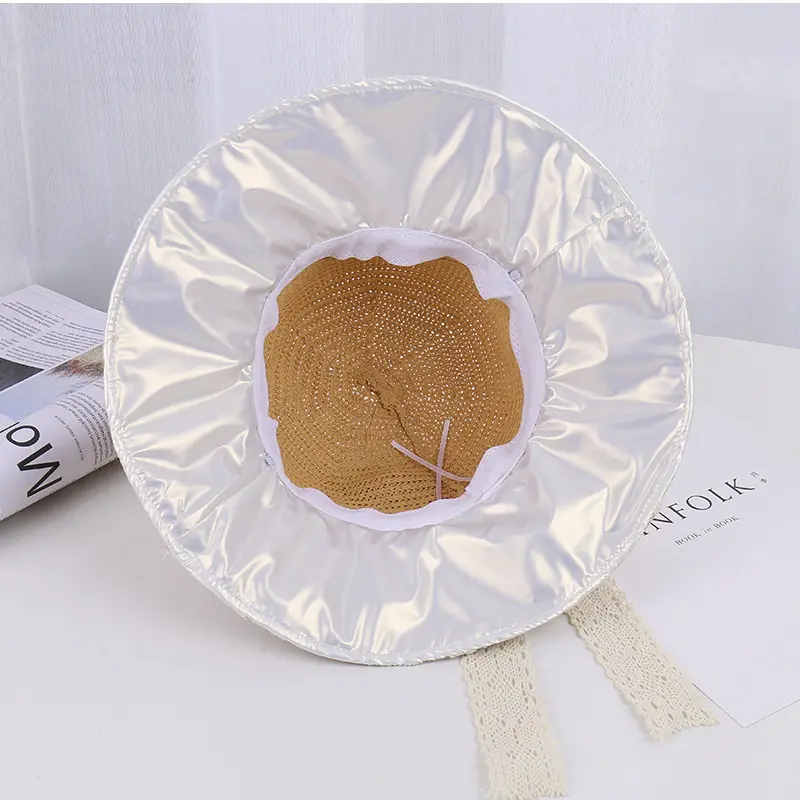 New Ribbon Bow Lace Large Eave Sunshade Fisherman Hat Women's Korean Version Elegant And Versatile Sun Protection Basin Hat