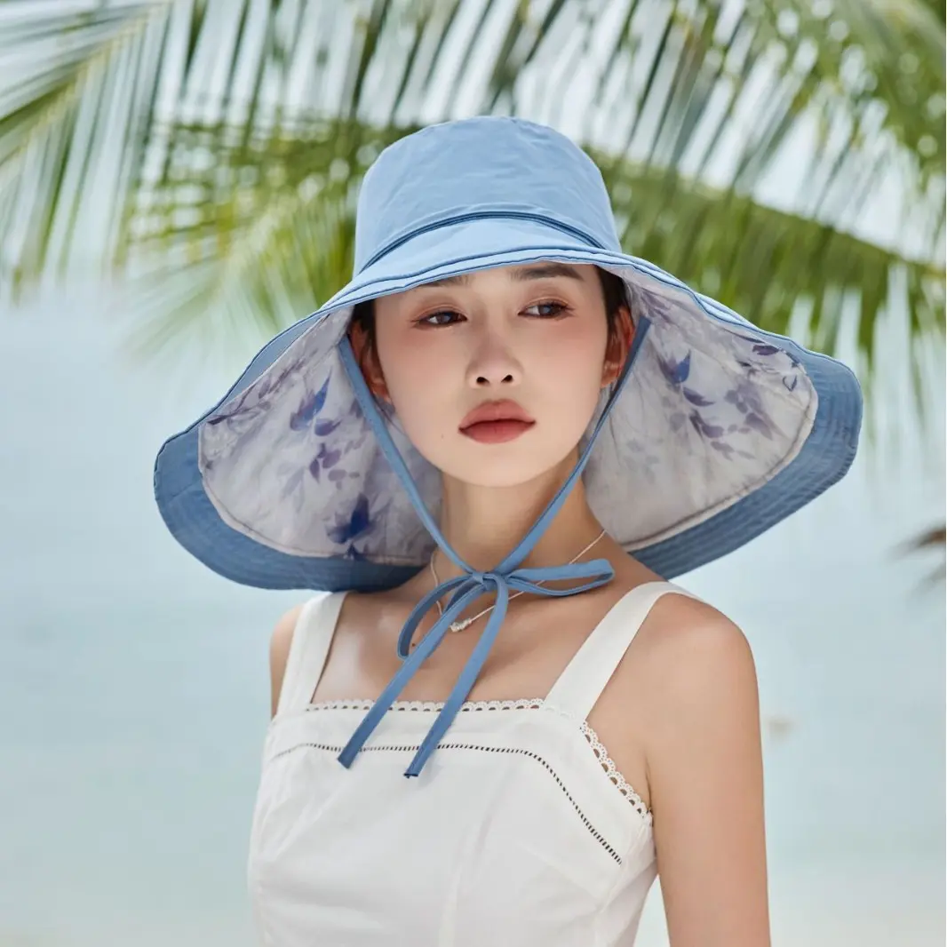 Large Brimmed sun Hat, Summer Double-Sided Fisherman Hat, UV Resistant Sun Hat, Cycling Sun Hat, Face Covering Sun Hat