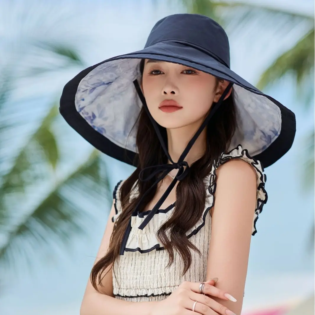 Large Brimmed sun Hat, Summer Double-Sided Fisherman Hat, UV Resistant Sun Hat, Cycling Sun Hat, Face Covering Sun Hat