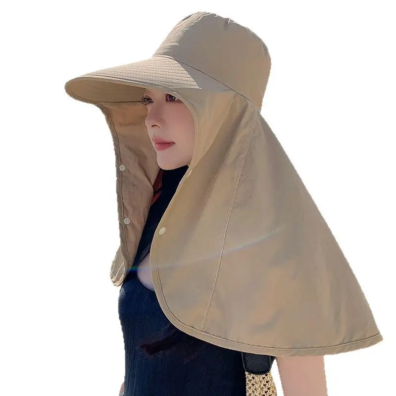 Enlarged Shawl Sun Protection Hat, Summer Women's One-piece Sun Hat, Outdoor Large Brim, UV Resistant Cycling Hat