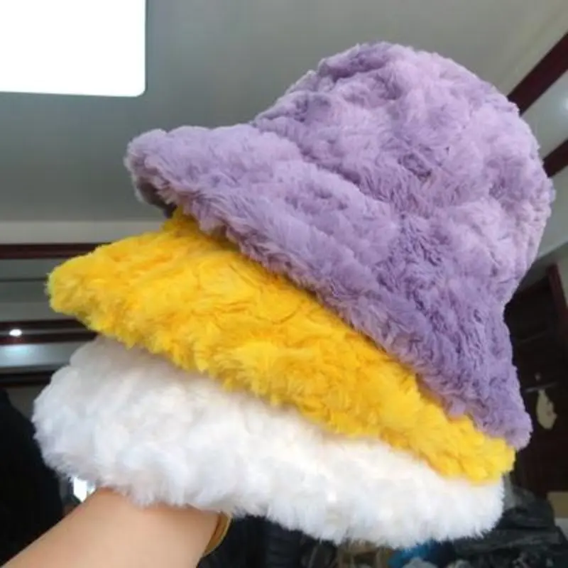Imitation Mink Fur Hat, New Long Basin Hat, Women's Autumn and Winter Korean Version, Cold Resistant and Warm Fisherman Hat