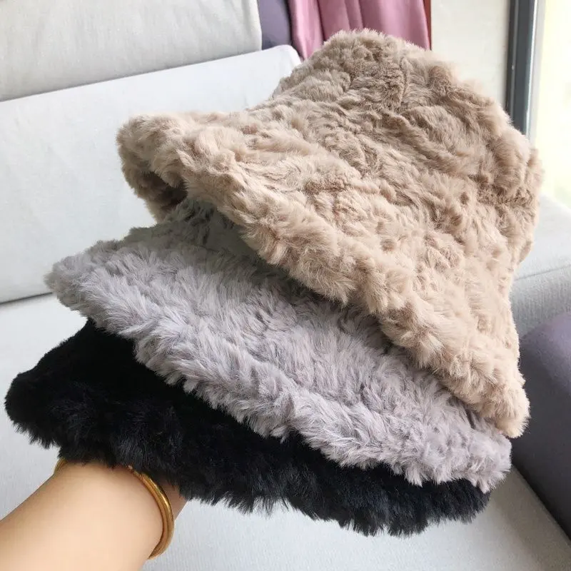 Imitation Mink Fur Hat, New Long Basin Hat, Women's Autumn and Winter Korean Version, Cold Resistant and Warm Fisherman Hat