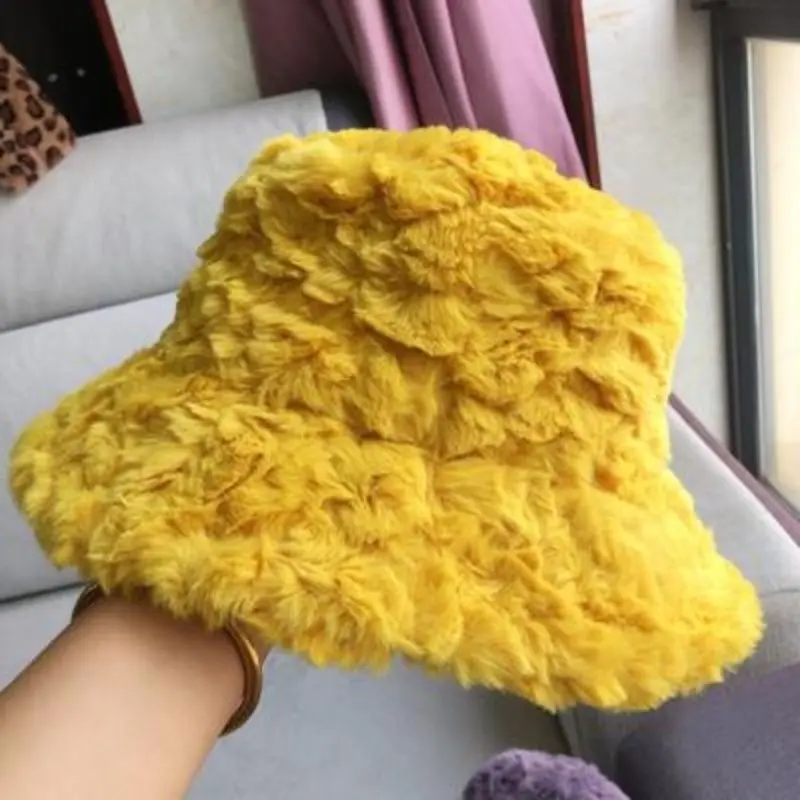 Imitation Mink Fur Hat, New Long Basin Hat, Women's Autumn and Winter Korean Version, Cold Resistant and Warm Fisherman Hat