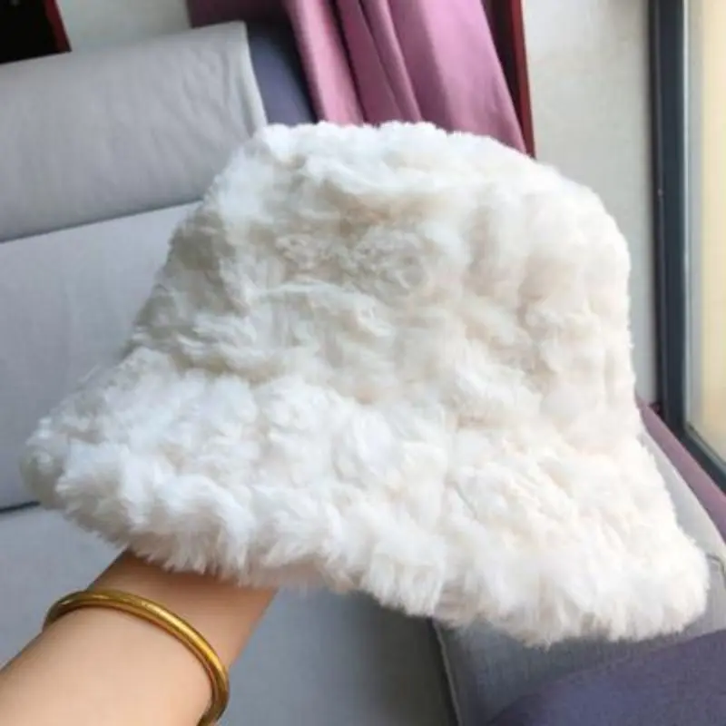 Imitation Mink Fur Hat, New Long Basin Hat, Women's Autumn and Winter Korean Version, Cold Resistant and Warm Fisherman Hat