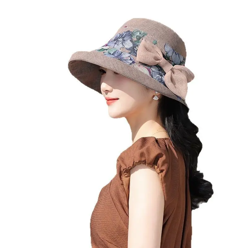 Ougansha Fisherman's Hat Fashion New Style Curled Edge Spring/Summer Thin Elegant Top Hat Travel Sunshade Cap