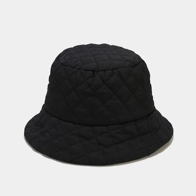 Autumn and Winter Fisherman Hat, Women's Japanese Solid Color Down Cotton Warm Hat, Fashionable and Simple Soft Basin Hat