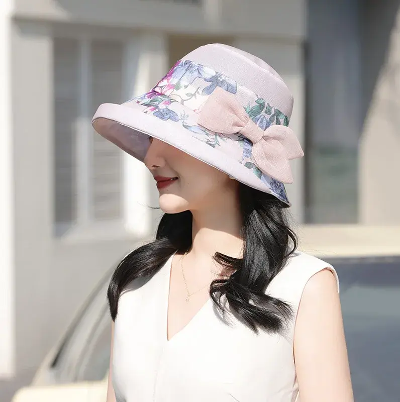Ougansha Fisherman's Hat Fashion New Style Curled Edge Spring/Summer Thin Elegant Top Hat Travel Sunshade Cap