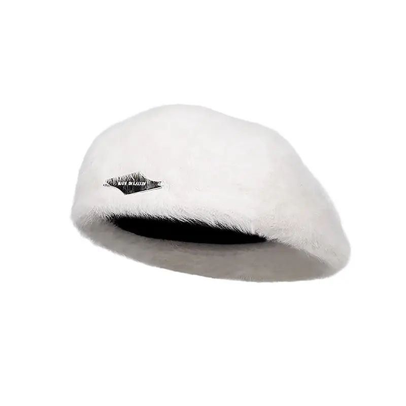 Winter beret Korean version versatile forward hat rabbit fur winter women's bud hat