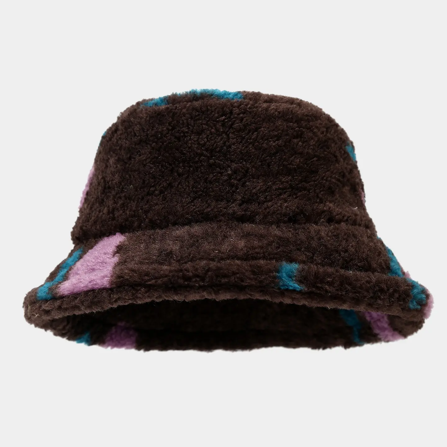 Fashionable Printed Pattern Plush Basin Hat, Trendy College Style, Cute Winter Warm Fisherman Hat