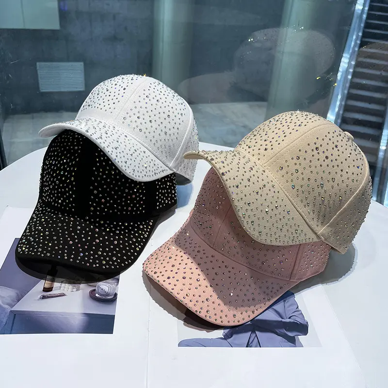 Diamond Hat Korean Version Trendy Versatile Full Diamond Baseball Cap For Spring And Autumn Travel Sun Shading Duckbill Hat