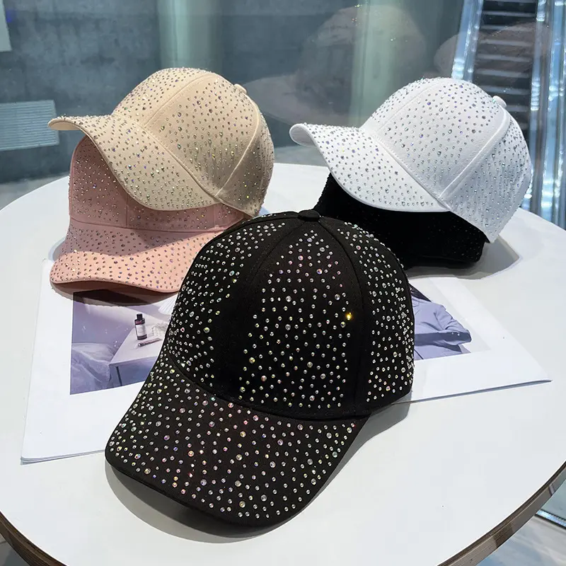 Diamond Hat Korean Version Trendy Versatile Full Diamond Baseball Cap For Spring And Autumn Travel Sun Shading Duckbill Hat