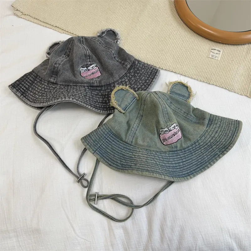 Fashionable and Cute Ears Cowboy Fisherman Hat Women's Retro Versatile Hat Outdoor Sunshade Basin Hat
