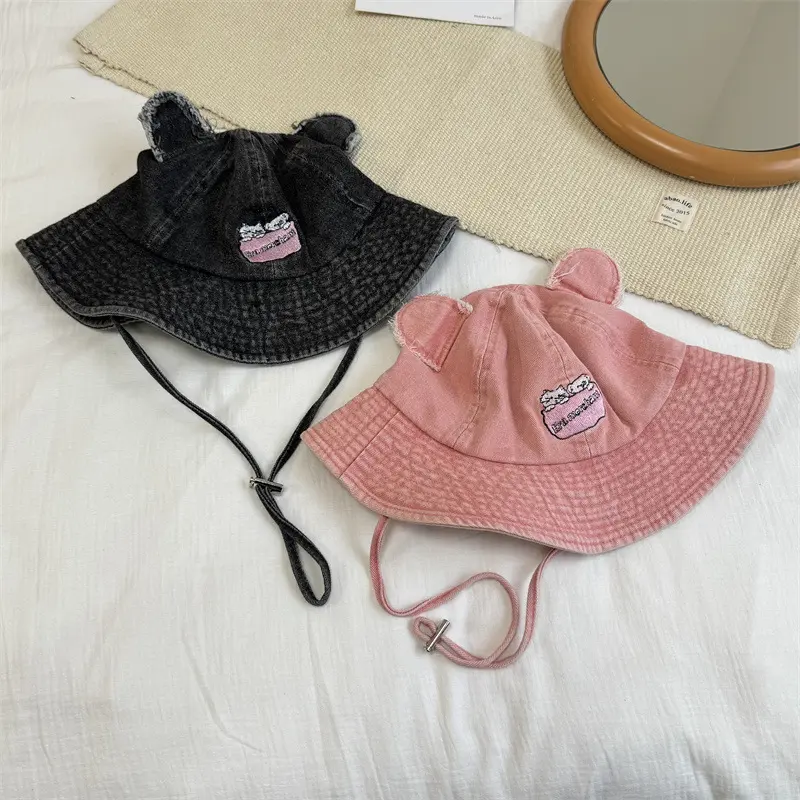 Fashionable and Cute Ears Cowboy Fisherman Hat Women's Retro Versatile Hat Outdoor Sunshade Basin Hat