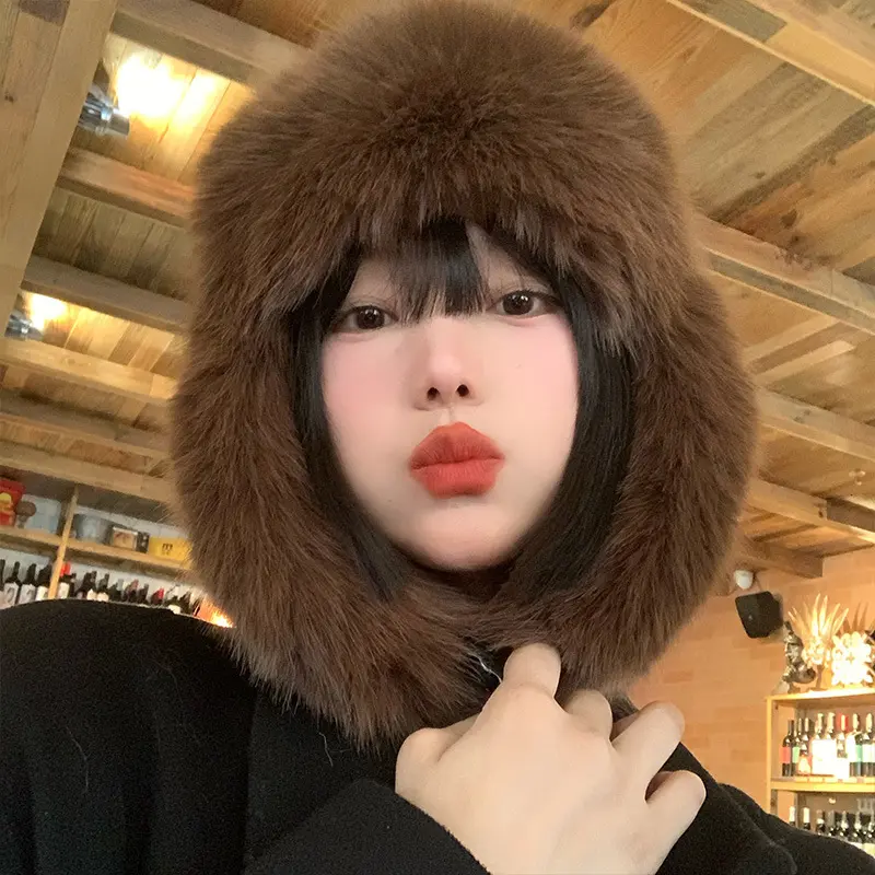 Plush Lei Feng Hat Winter 2025 New Cow Horn Buckle Warm And Thick Ear Protection, Cold And Windproof Toe Cap