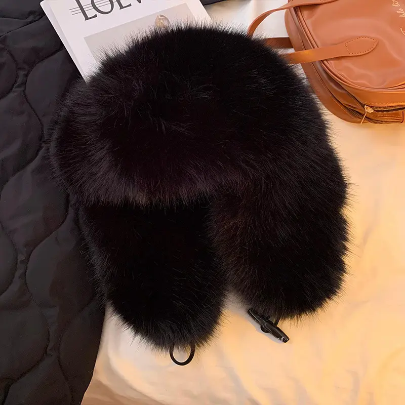 Plush Lei Feng Hat Winter 2025 New Cow Horn Buckle Warm And Thick Ear Protection, Cold And Windproof Toe Cap