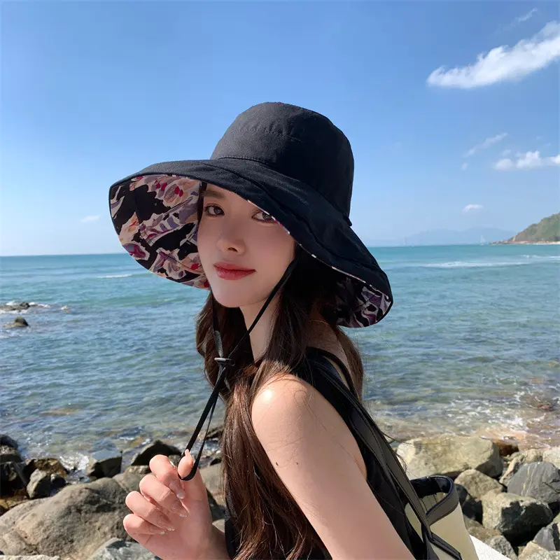Summer Sun Protection, UV Protection Large Brimmed Hat, Sun Hat, Versatile for Spring And Autumn Japanese Double-Sided Basin Hat