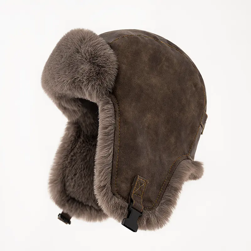 Lei Feng Hat Men's Winter Thick Pilot Warm Hat Windproof and Cold Cycling Ear Protection Leather Hat