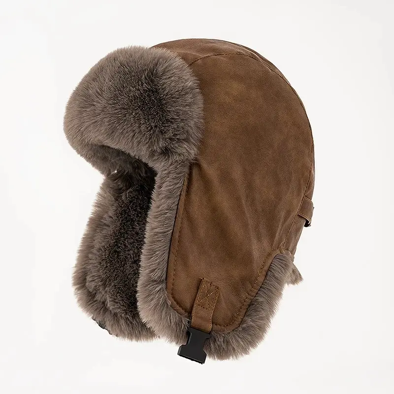 Lei Feng Hat Men's Winter Thick Pilot Warm Hat Windproof and Cold Cycling Ear Protection Leather Hat
