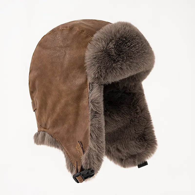 Lei Feng Hat Men's Winter Thick Pilot Warm Hat Windproof and Cold Cycling Ear Protection Leather Hat