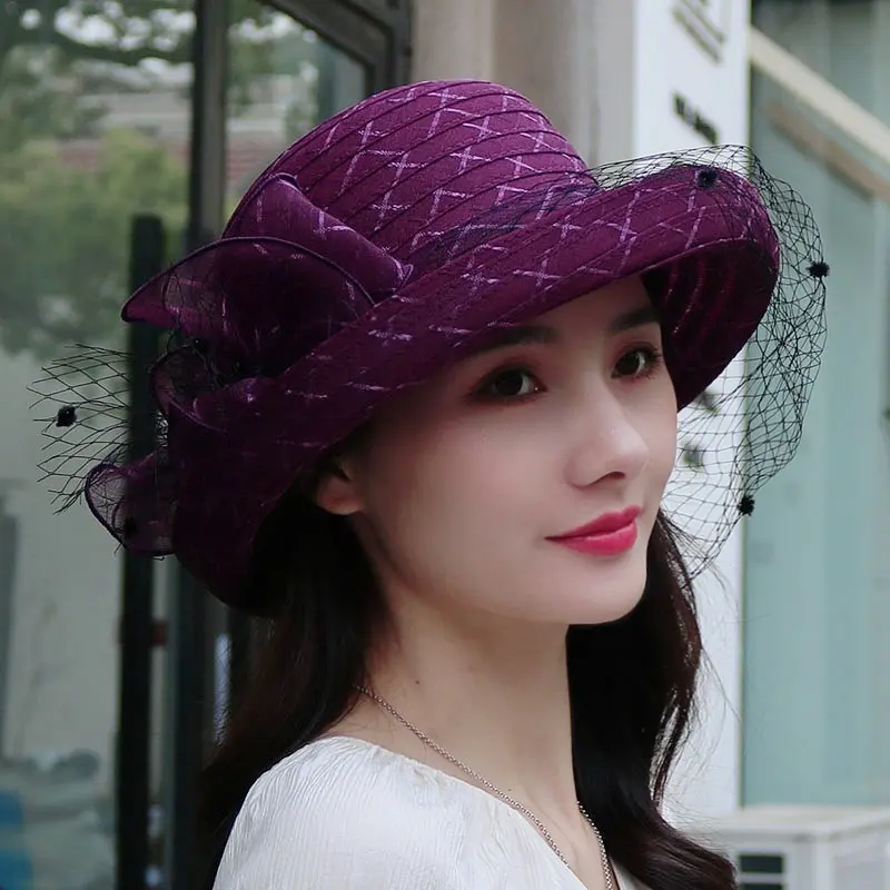 Spring/Summer Mesh Face Covering Sunshade Hat Elegant and Fashionable Curled Edge Travel Sunscreen Breathable Sun Hat