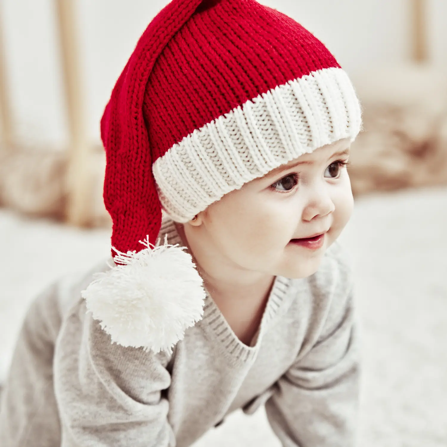 Autumn and Winter New Parent Child Knitted Christmas Hat Single Ball Acrylic Baby Mom Warm Knitted Hat