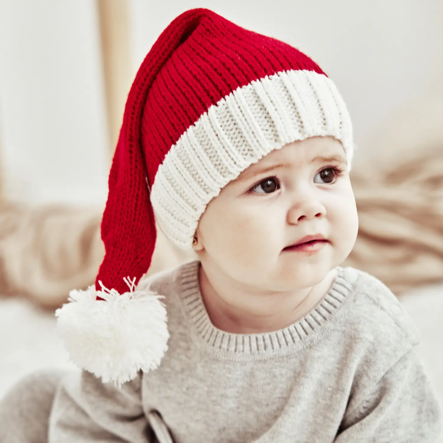Autumn and Winter New Parent Child Knitted Christmas Hat Single Ball Acrylic Baby Mom Warm Knitted Hat