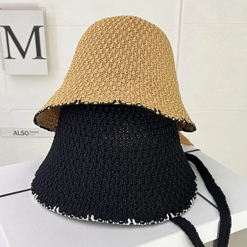 Korean Hollow Thin Bucket Hat For Spring And Summer Sun Protection, Sun Visor Hat, Fashionable Face Covering Fisherman Hat