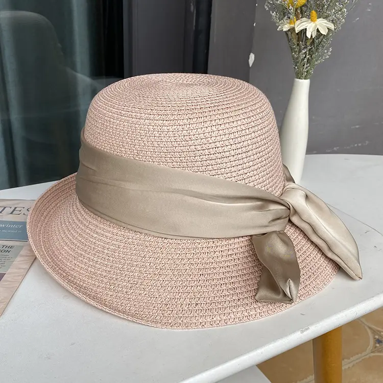 Vintage French Hepburn Style Elegant straw Hat With Large Edge Sun Protection Sun Hat, Versatile Sun Hat For Summer Outings