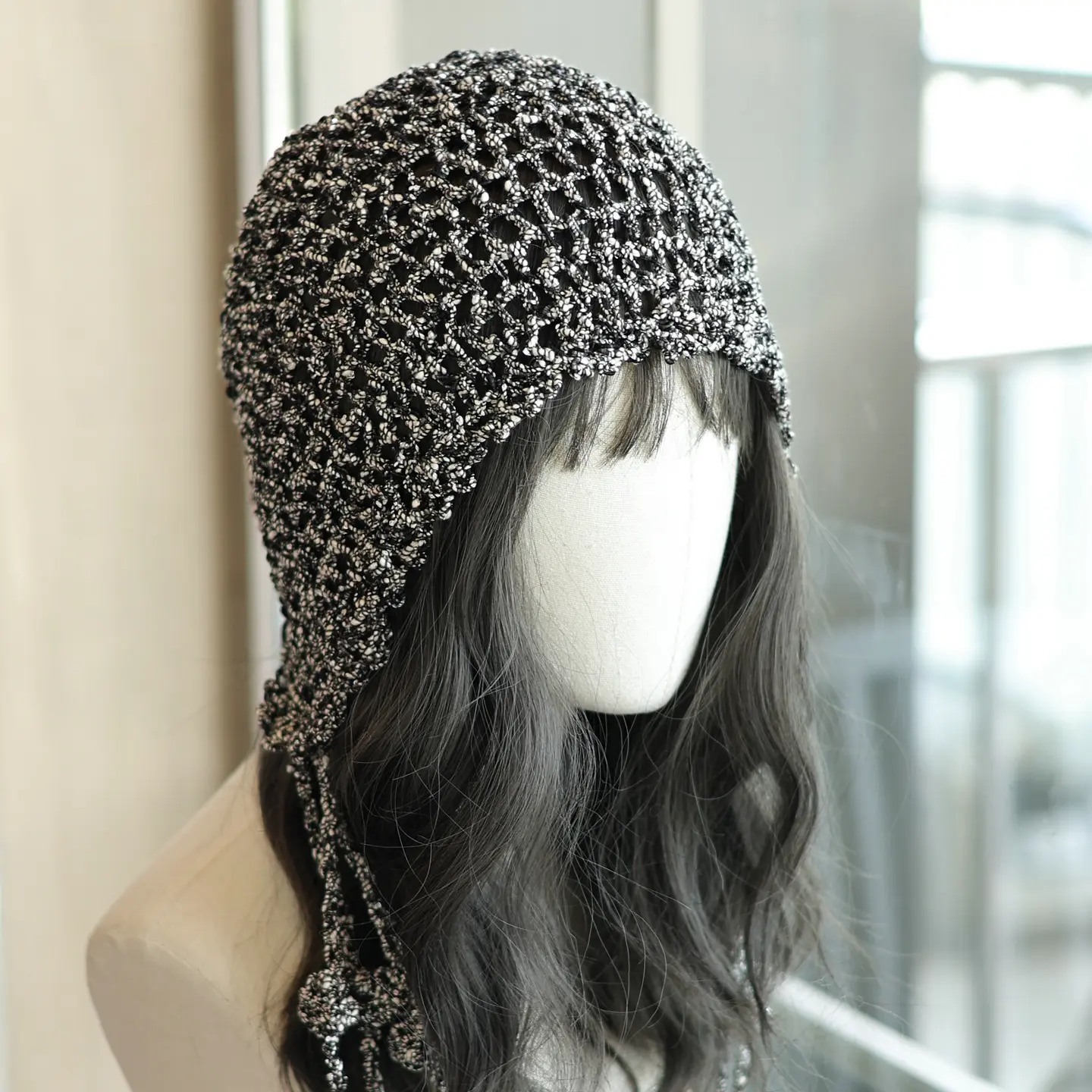 2025 New Handmade Long tassel Princess Hat Sweet Four Seasons Travel Style Photography Mixed Color Knitted Hat