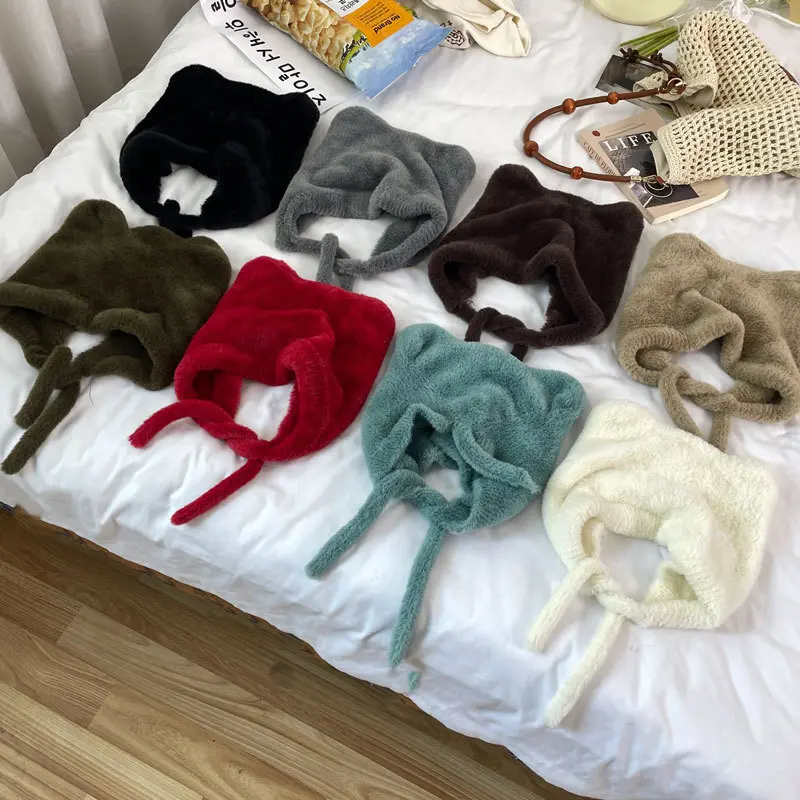 Christmas Surprise Hat Children's Autumn and Winter New Style Strap Plush Big Head Knitted Ear Protection Hat