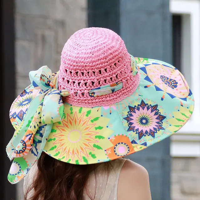 Summer Women's Sun Protection Hat, Outdoor Windproof Fisherman Hat, Ethnic Style Grass Hat, UV Resistant Beach Hat