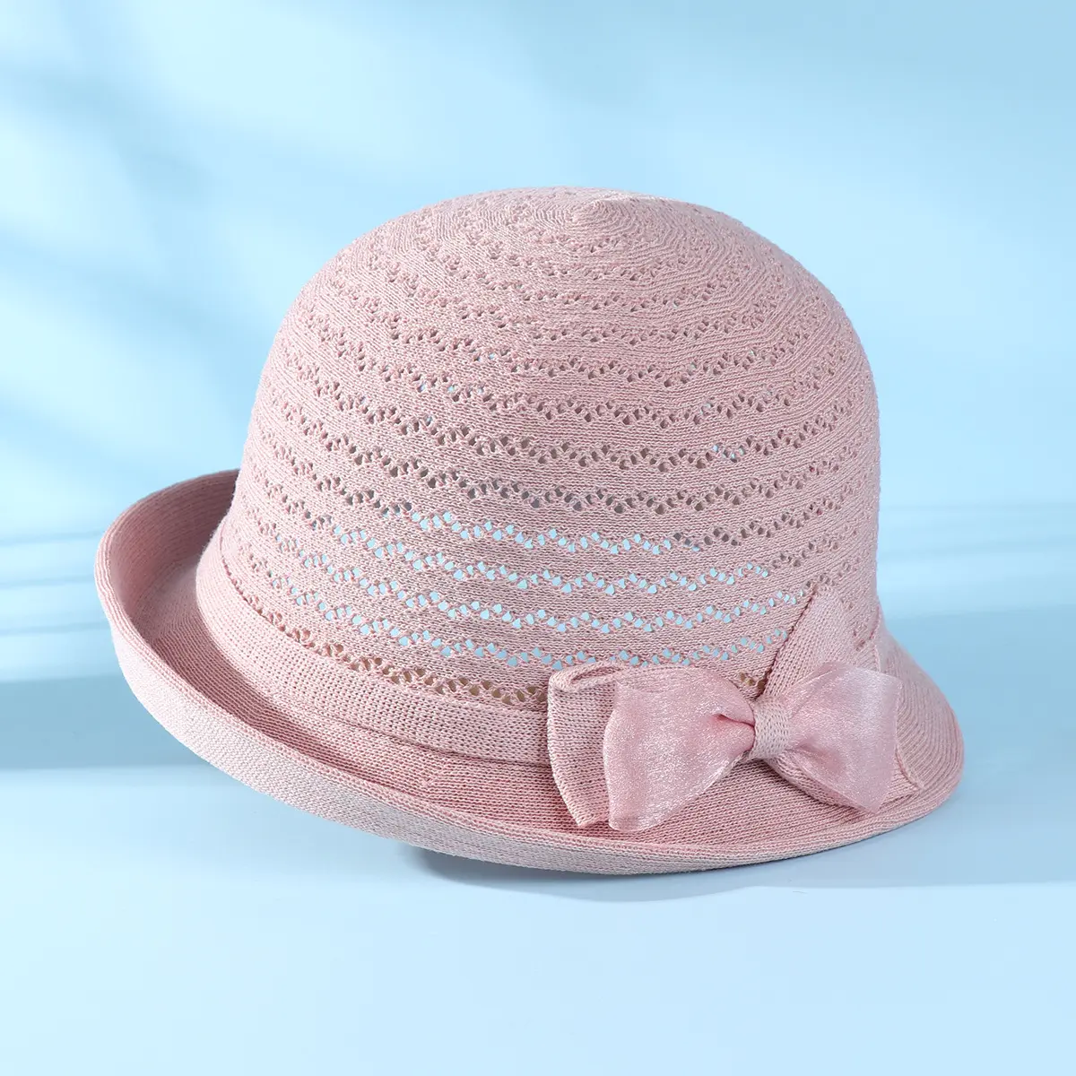 Summer New Hat Korean Version Knitted Top hat For Women's Outdoor Leisure Travel Butterfly Bow Sunshade Breathable Basin Hat