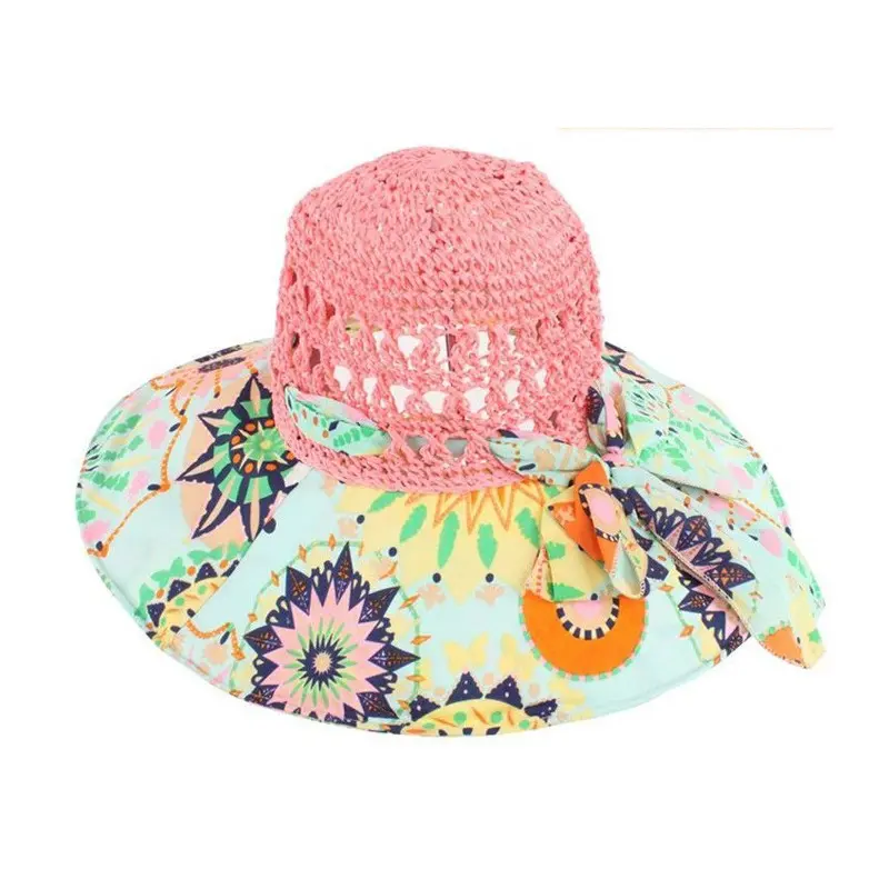 Summer Women's Sun Protection Hat, Outdoor Windproof Fisherman Hat, Ethnic Style Grass Hat, UV Resistant Beach Hat