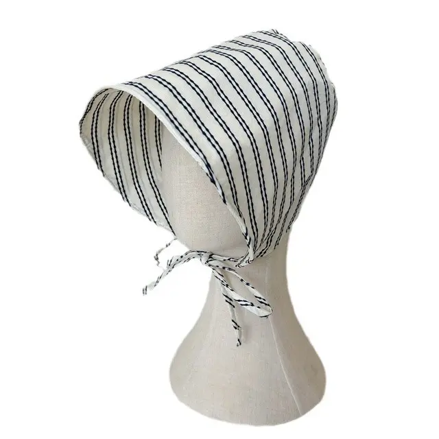 Summer New French Large brimmed Fisherman's Hat Striped Versatile Face Covering Water Bucket Sunscreen Hat
