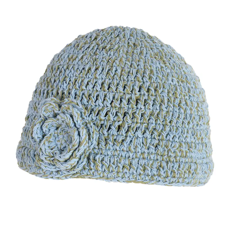 Korean Three-dimensional Flower Handmade Hat Knitted Women's Autumn and Winter Hat Fashionable and Versatile Wool Pullover Hat