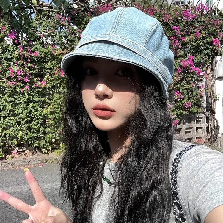 Retro Fisherman Hat For Spring nd Summer, Sun Protection, New Duck Tongue Pile Hat Beret Hat For Women Small Face Painter Hat