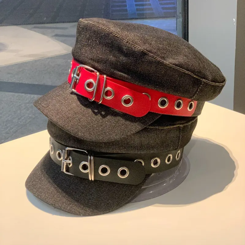 New British Retro Flat Top Hat for Women, Spring and Autumn Korean Version Duck Tongue Newsboy Sunshade and Sun Protection Hat