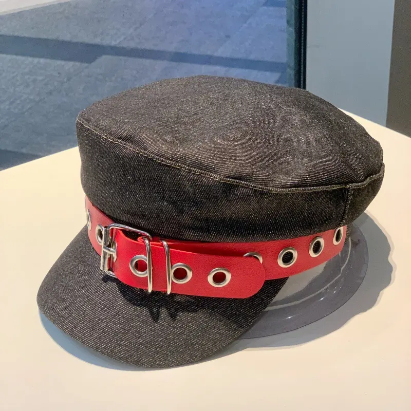 New British Retro Flat Top Hat for Women, Spring and Autumn Korean Version Duck Tongue Newsboy Sunshade and Sun Protection Hat