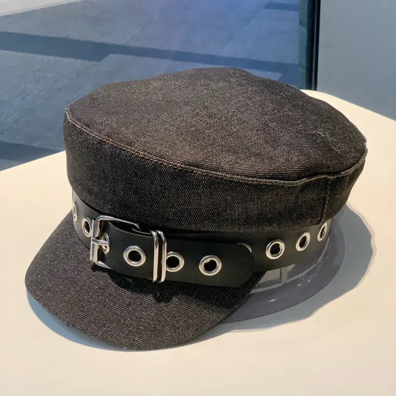 New British Retro Flat Top Hat for Women, Spring and Autumn Korean Version Duck Tongue Newsboy Sunshade and Sun Protection Hat