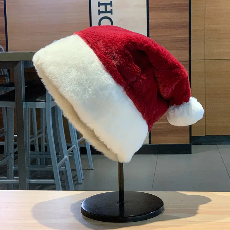 New Year Christmas Gift Red Hat Scarf All in One Women's Autumn and Winter Thick Warm Ear Protection Hat Santa Claus Hat