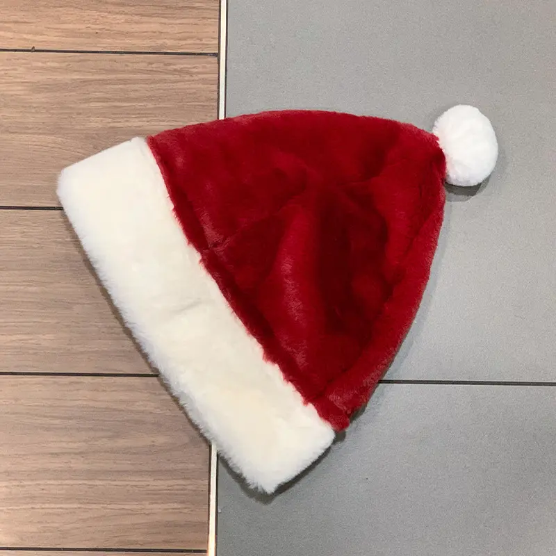 New Year Christmas Gift Red Hat Scarf All in One Women's Autumn and Winter Thick Warm Ear Protection Hat Santa Claus Hat
