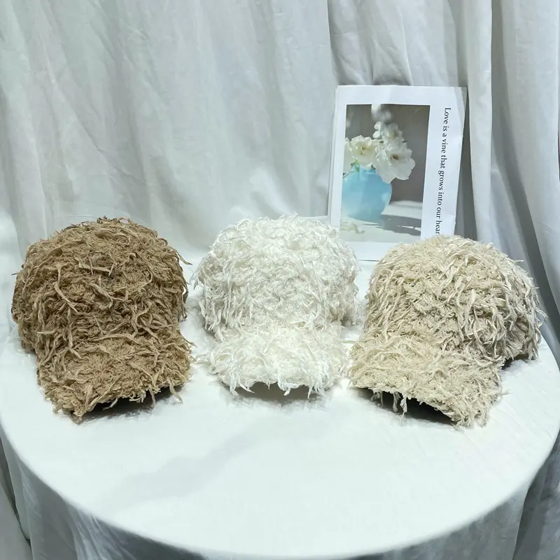 New Autumn Winter Faux Fur Plush Warm Thick Baseball Cap Adjustable Winter Fashion Sports Hat