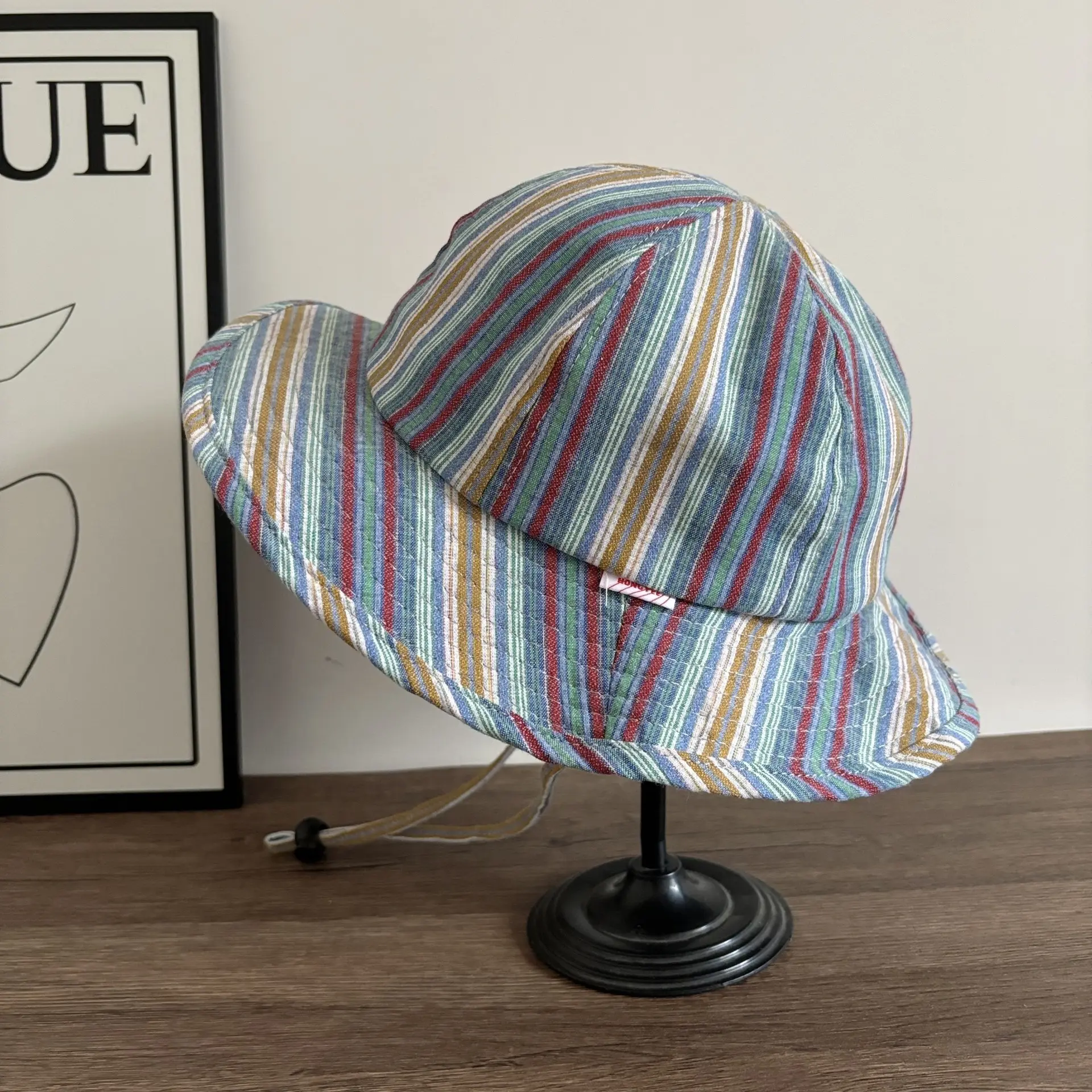 New Small Fresh Vertical Striped Fisherman's Hat for Men and Women, Spring and Summer Thin, Breathable Sunshade Cap