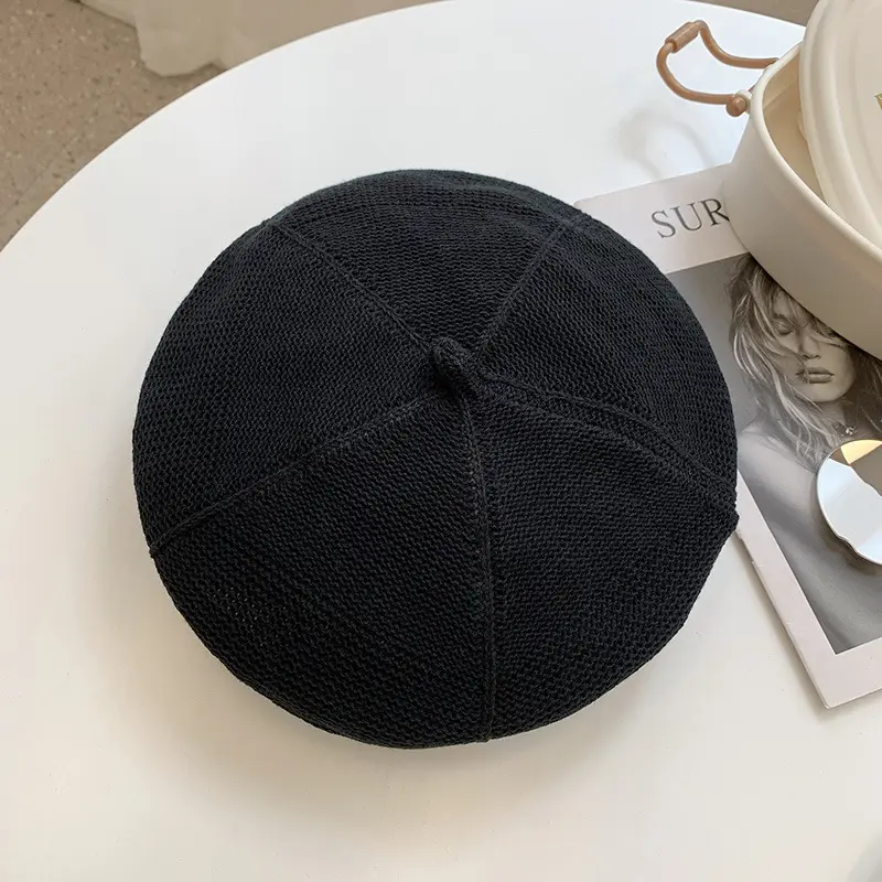 Knitted Berry Hat Spring/Summer Japanese Versatile Octagonal Hat British Pumpkin Hat Fashion Korean Edition Trendy Knitted Hat