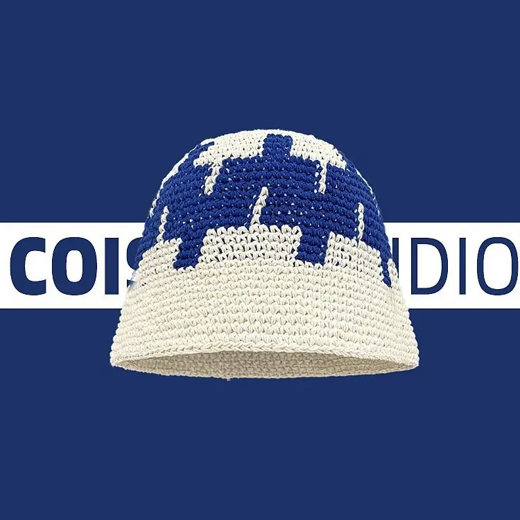 Retro and Trendy Handmade Woven Fisherman Hat with Sun Protection and Perforated Breathable Basin Cap