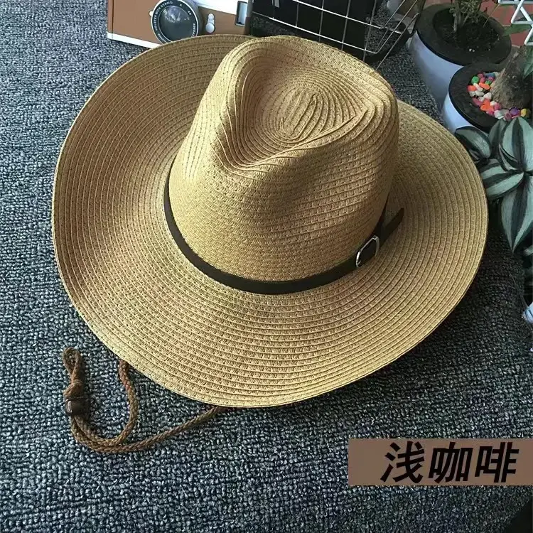 New Summer Hat Men's Straw Hat Women's Summer Travel Sun Protection Big Edge Sun Hat Foldable Woven Beach Hat
