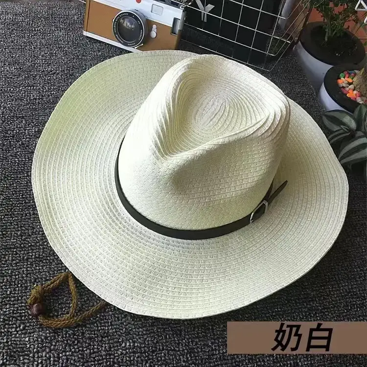 New Summer Hat Men's Straw Hat Women's Summer Travel Sun Protection Big Edge Sun Hat Foldable Woven Beach Hat